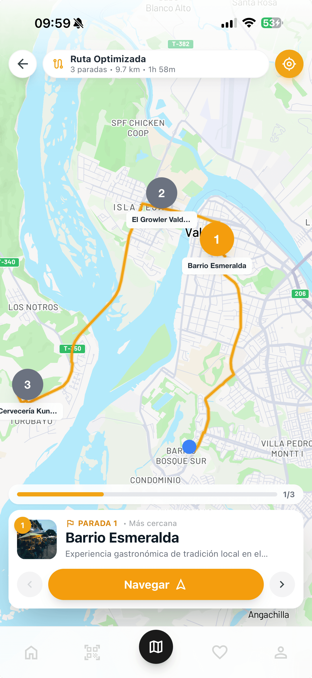 Ruta Optimizada en Valdivia
